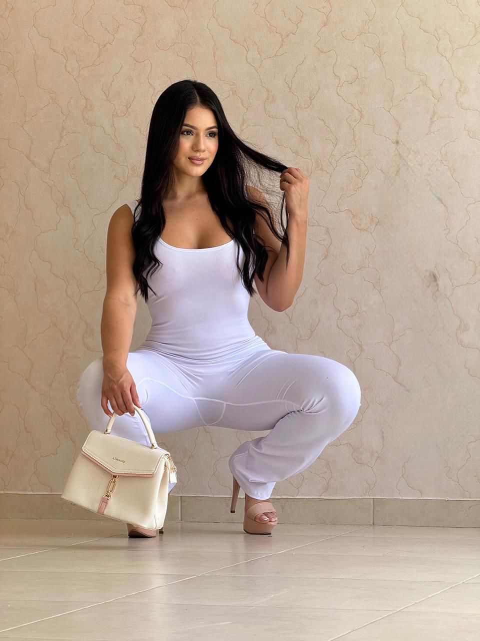 ENTERIZO SIZA PUSH UP BOTA CAMPANA BLANCO