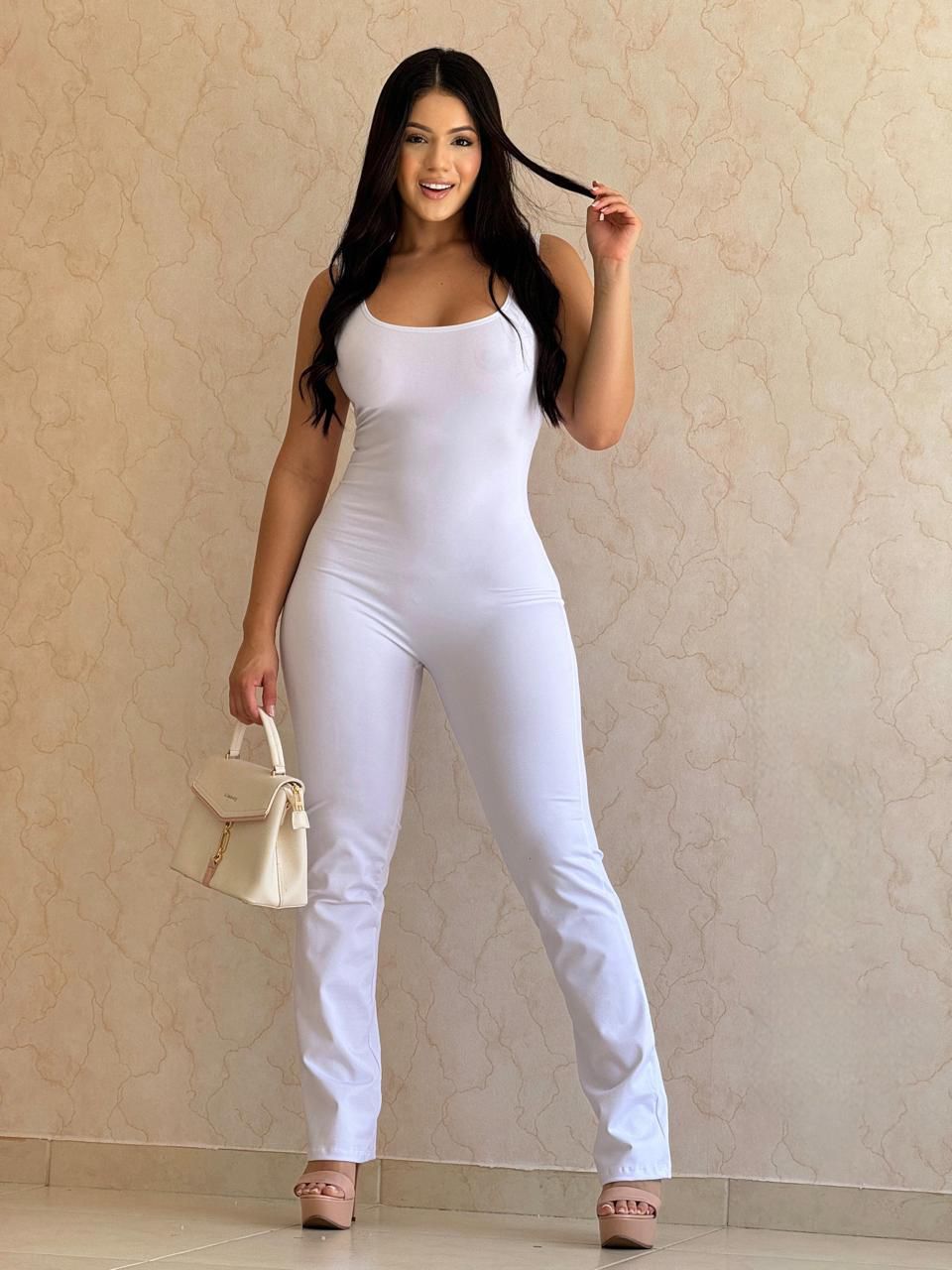 ENTERIZO SIZA PUSH UP BOTA CAMPANA BLANCO