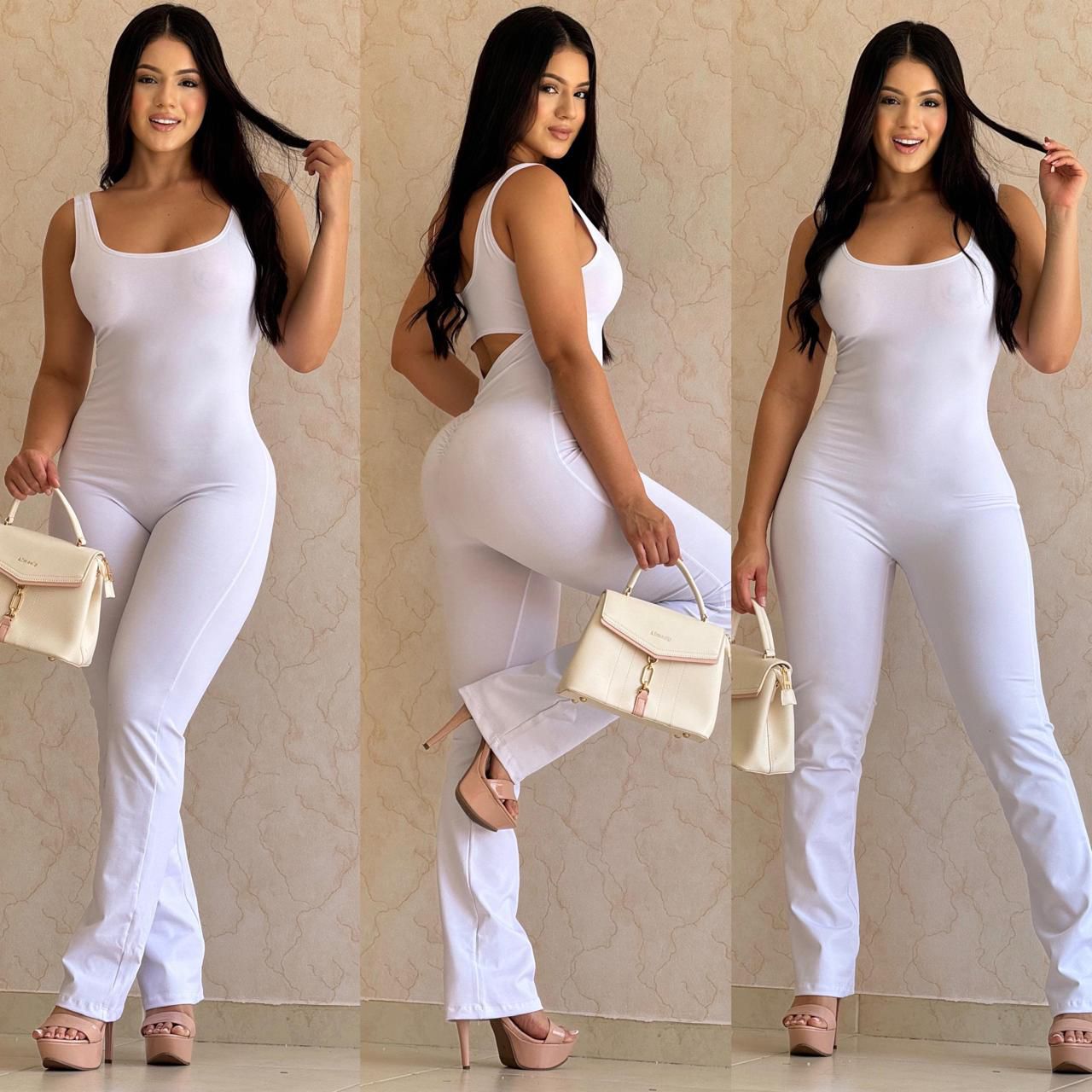 ENTERIZO SIZA PUSH UP BOTA CAMPANA BLANCO