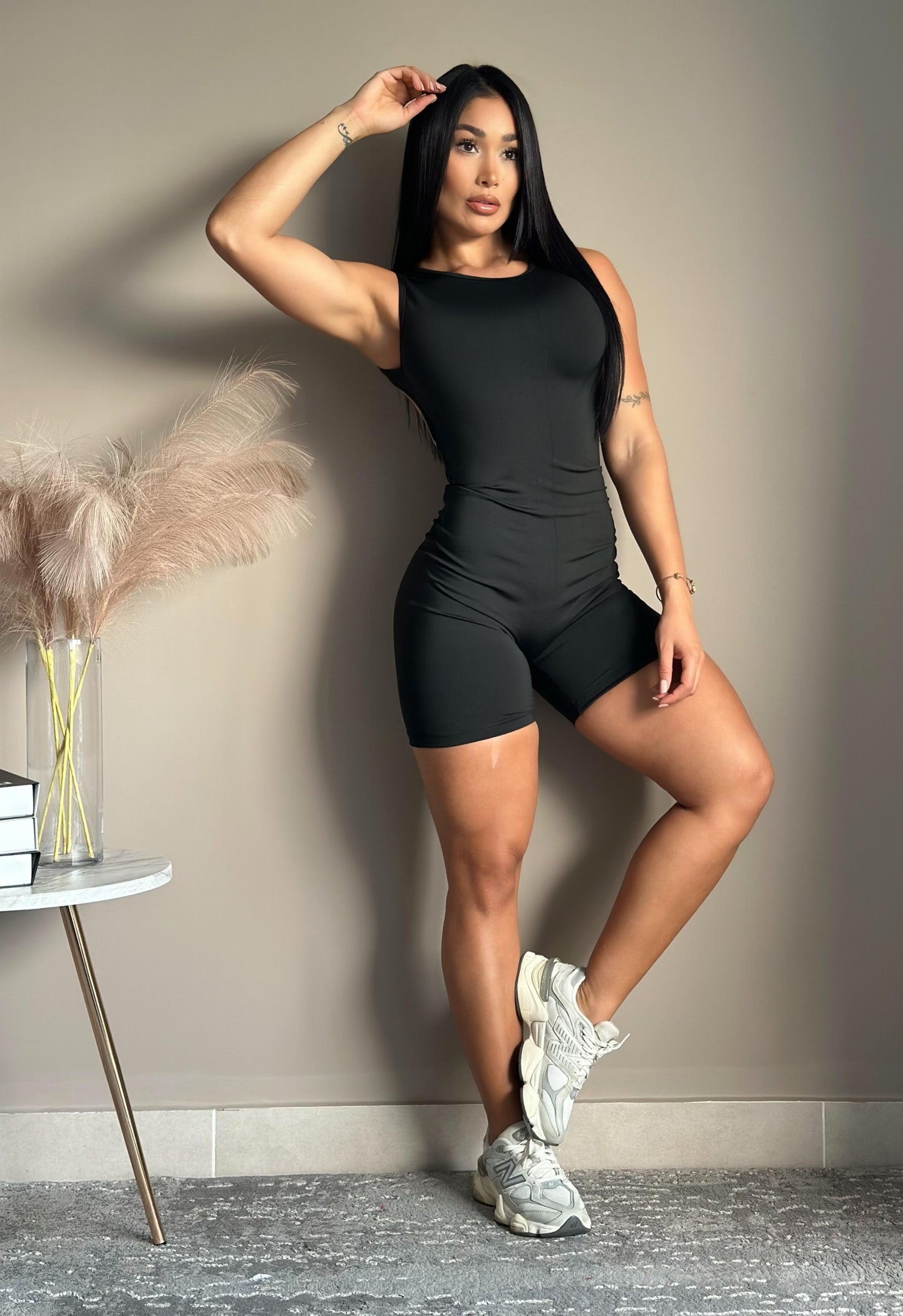 ENTERIZO MANGA SIZA NEGRO