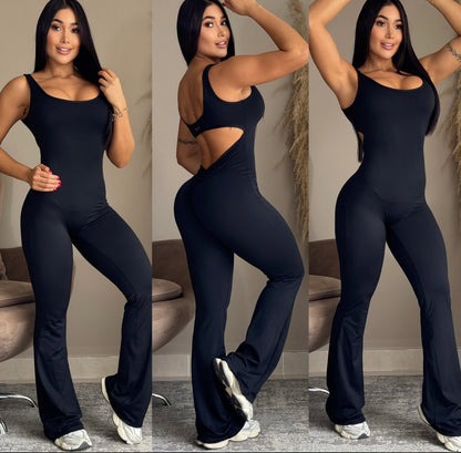 ENTERIZO SIZA PUSH UP BOTA CAMPANA NEGRO